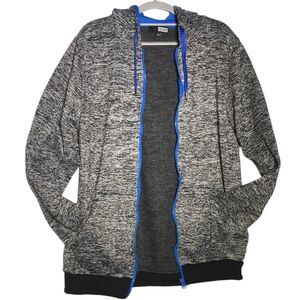 hype Grey Hoodie Men's Size L Hooded Sweatshirt Jackets Full Zip Pockets  Blue